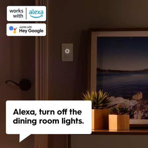 Cync with Google Home and Alexa for voice-controlled lighting across rooms.