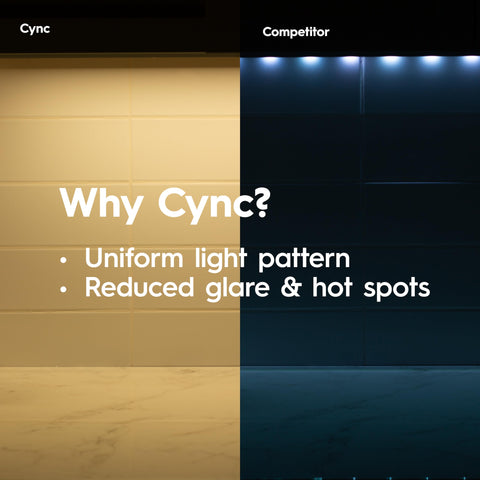 Cync Reveal HD+ edge-lit bar delivers even illumination.