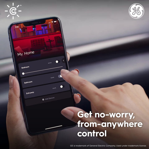Cync Reveal HD+ out-of-home control via app while away.