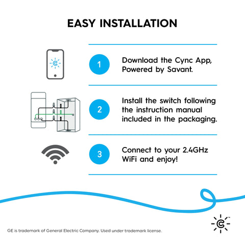 Cync WiFi and Bluetooth ensure easy setup and control.