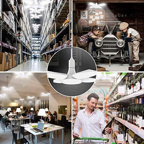 Cynlink LED garage light deformable panels adjustable for focused task lighting
