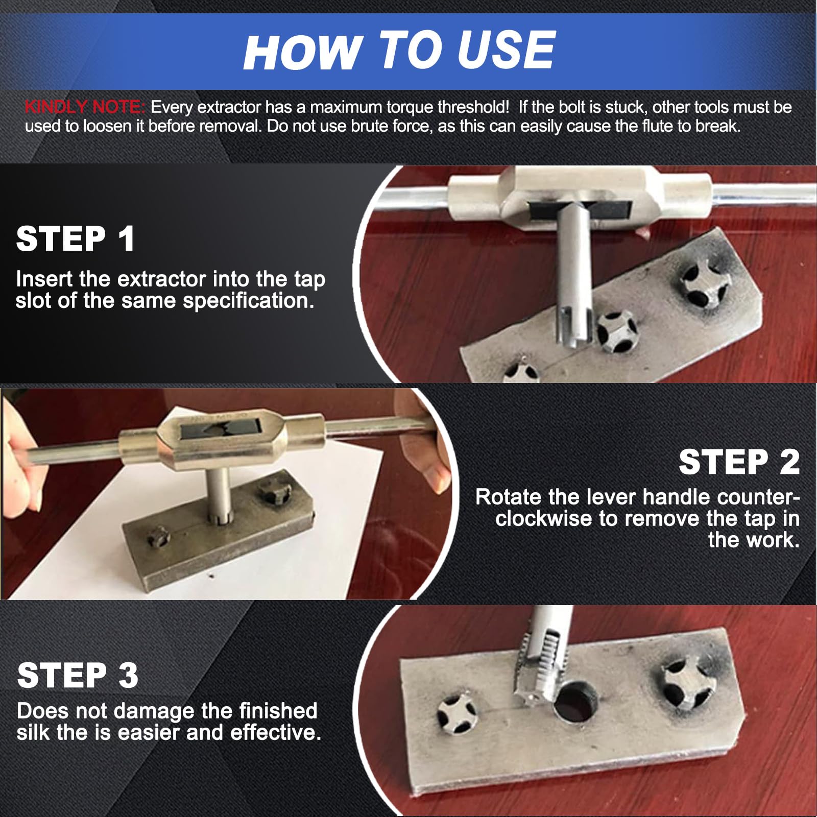 CYSFETENA M11 4‑flute extractor for large damaged fasteners