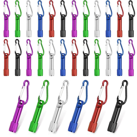 CZBRO 30-pack keychain flashlights with carabiners for camping and sharing