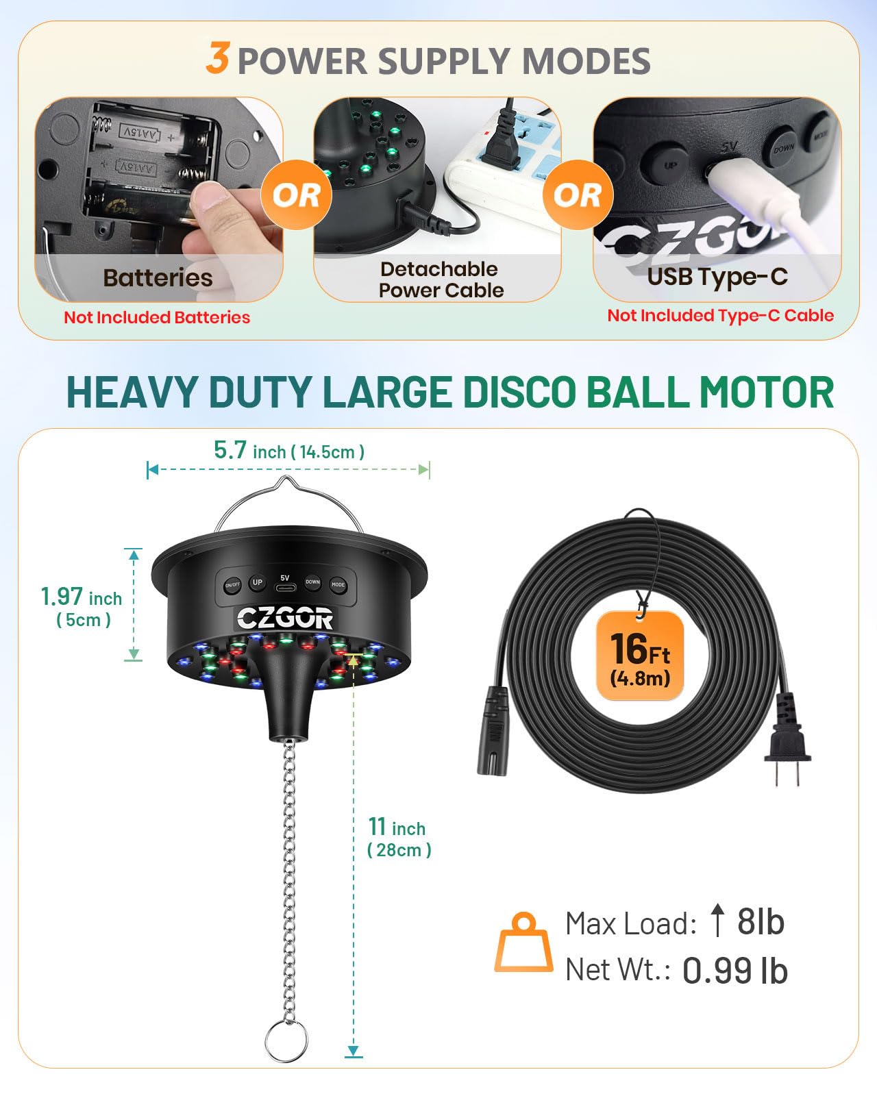 Czgor disco ball motor ceiling mount installs quickly for venues