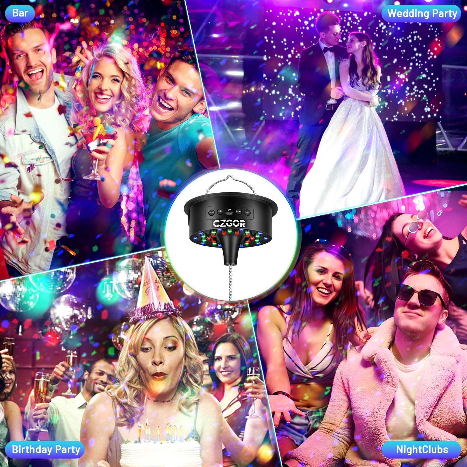 Czgor disco ball motor works with standard mirror balls for versatile setups.