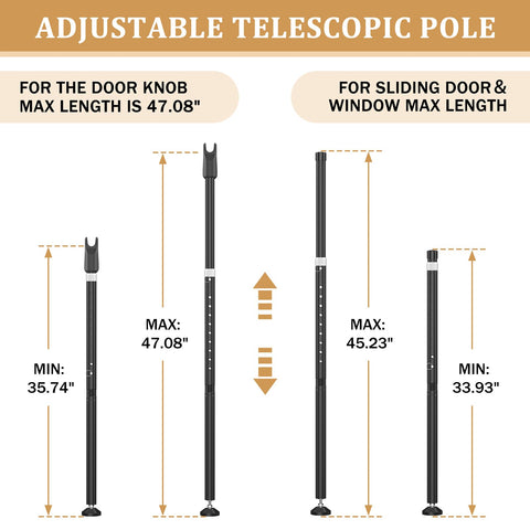 CZMIYRPY Sliding Door Security Bar non-slip bottom for stable placement.