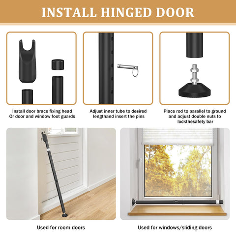 CZMIYRPY Sliding Door Security Bar interchangeable top cover for versatility.