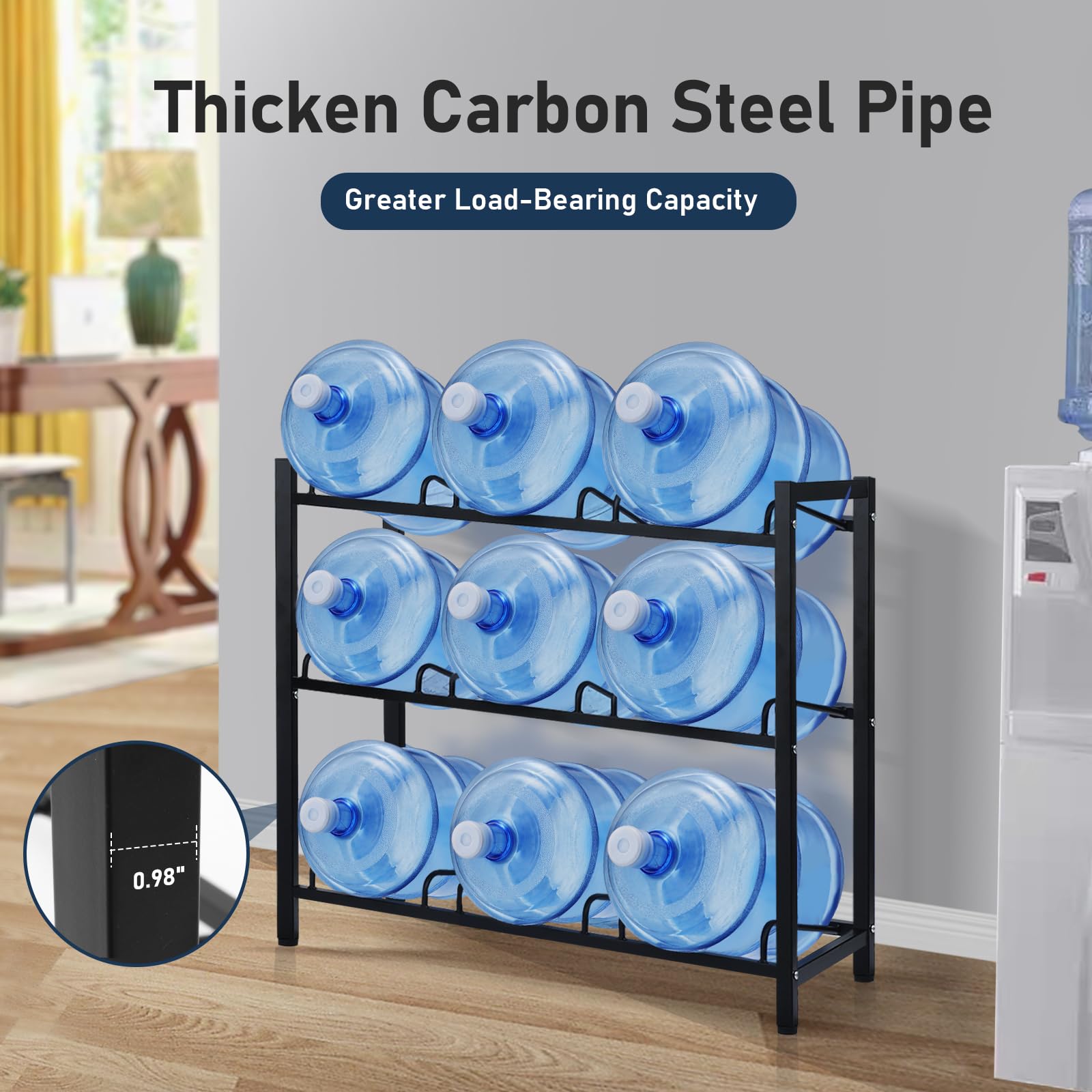 CZMY 3-tier detachable shelves showcase flexible placement for changing bottle sizes and room layouts