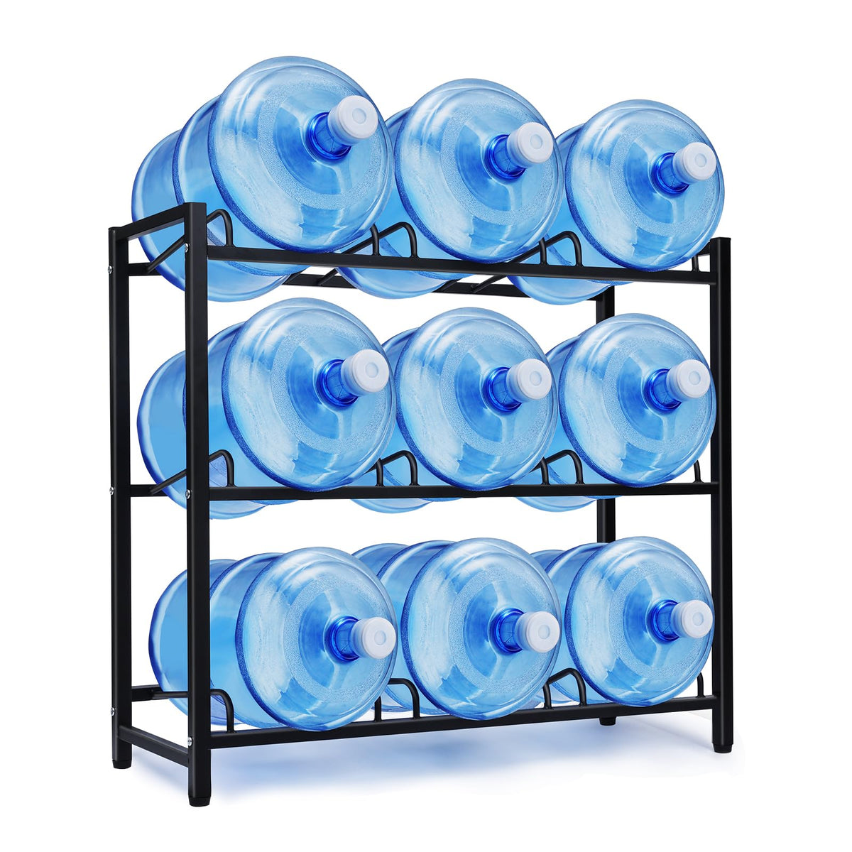 CZMY 9-tray rack overview for organized 3- and 5-gallon bottle storage
