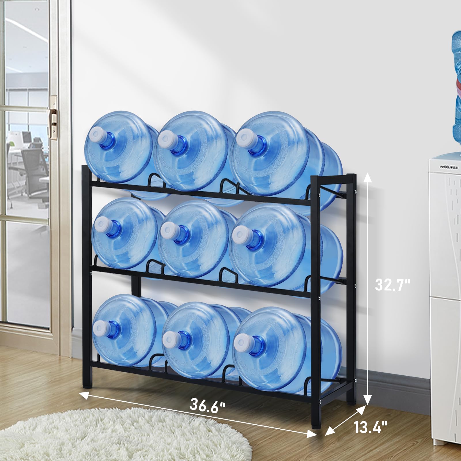 CZMY water jug rack steel construction demonstrates durable, corrosion-resistant housing for busy spaces