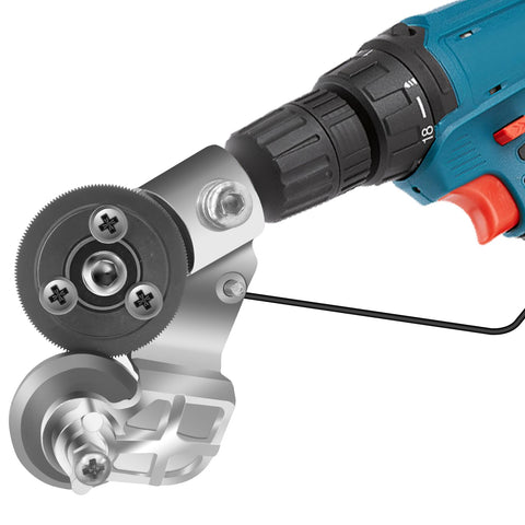 CZS sheet metal cutter drill attachment slices precise edges on metal sheets