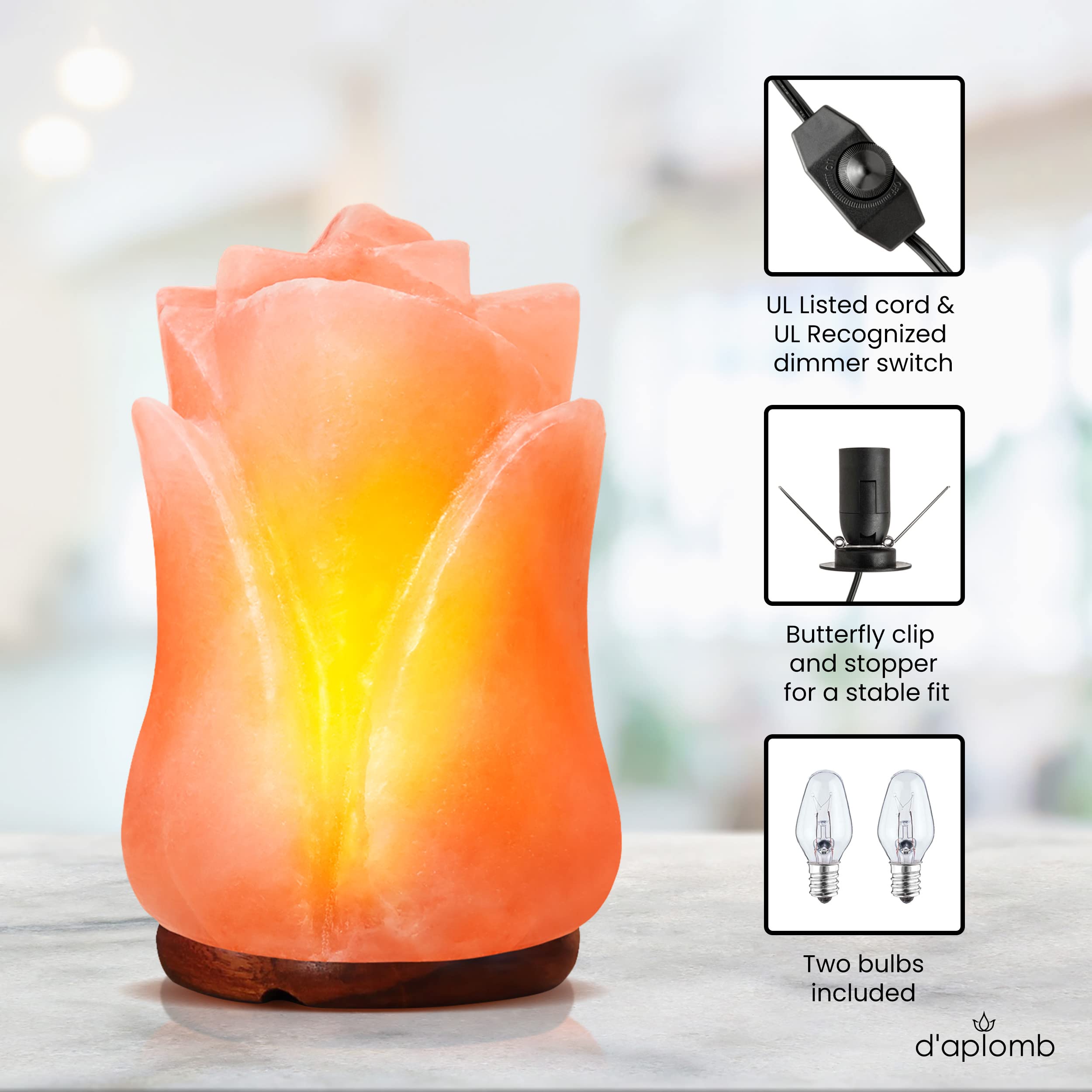 d'aplomb authentic Himalayan salt lamp sourced from Khewra mines