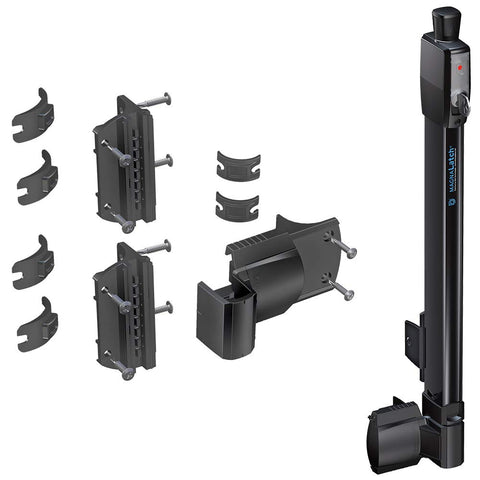 D&D Technologies MagnaLatch top pull magnetic latch securing a gate for child safety.