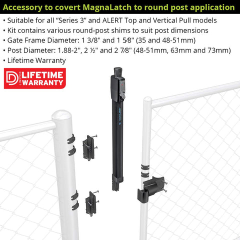 D&D MagnaLatch weather-resistant components resist rust for durable gate operation.