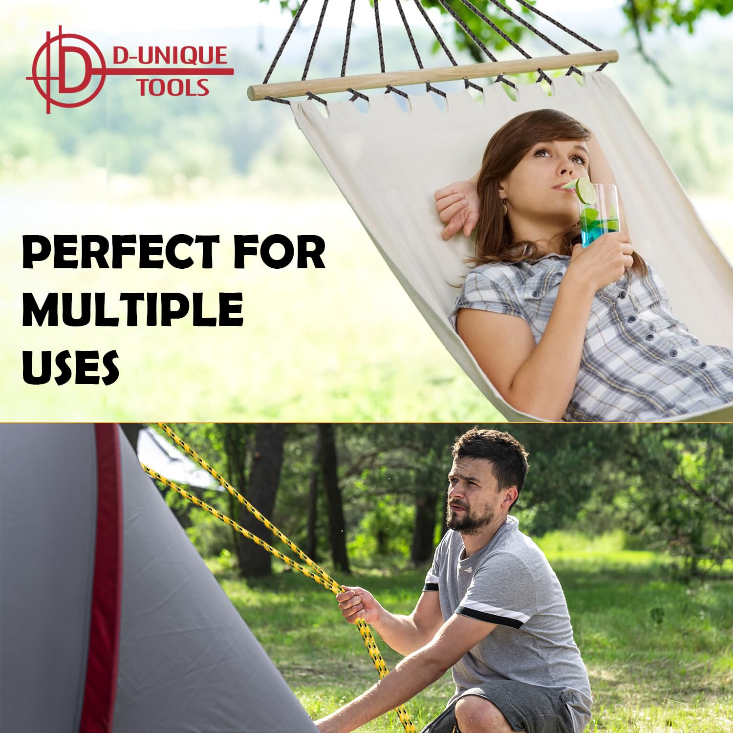 DT-Rope Diamond Braid 50ft camping gear scene illustrating outdoor task versatility