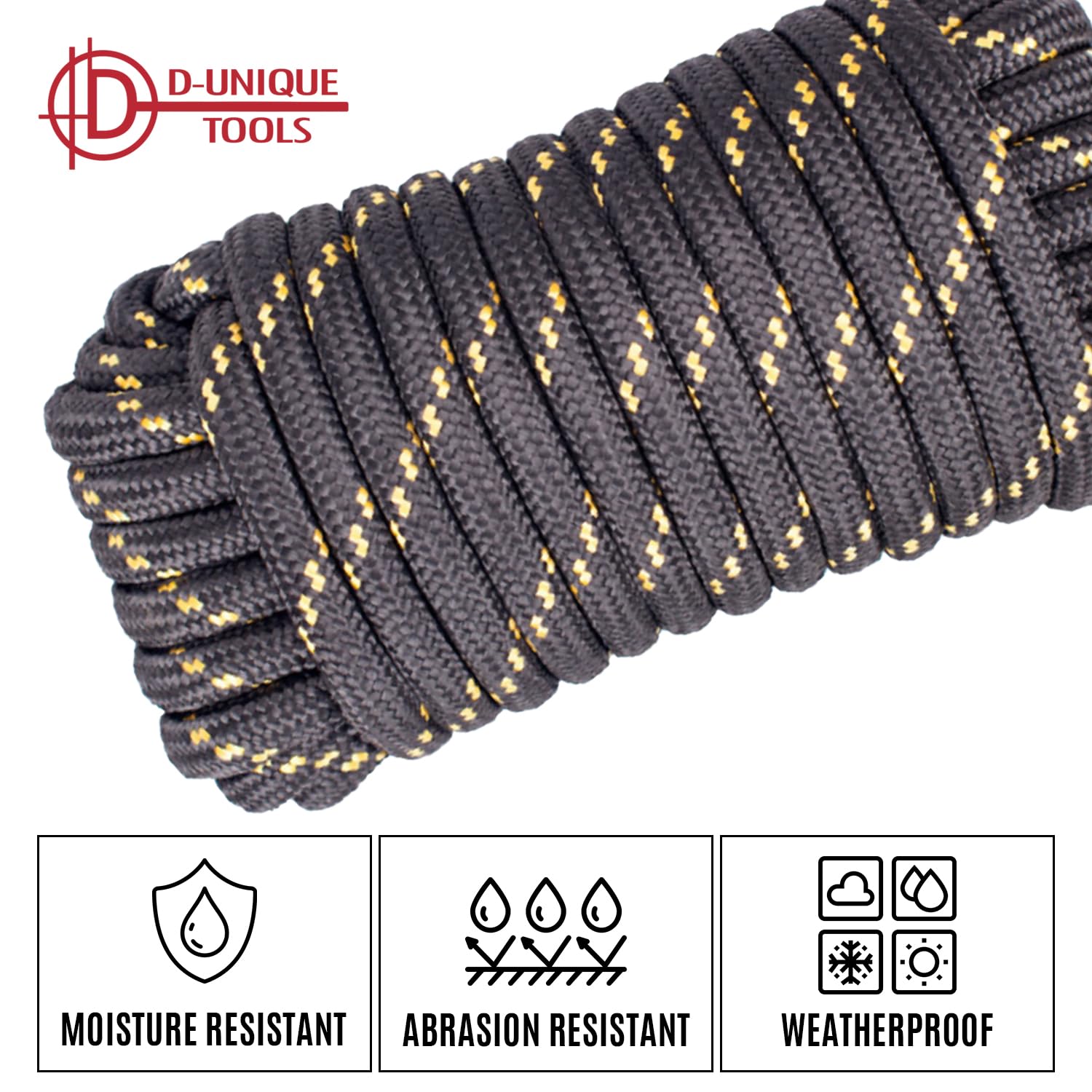 DT-Rope Diamond Braid 50ft hammock setup demonstrates easy knots and secure ties by D-Unique Tools