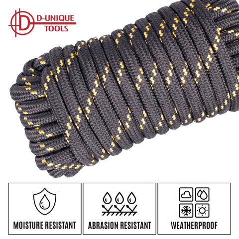 DT-Rope Diamond Braid 50ft hammock setup demonstrates easy knots and secure ties by D-Unique Tools