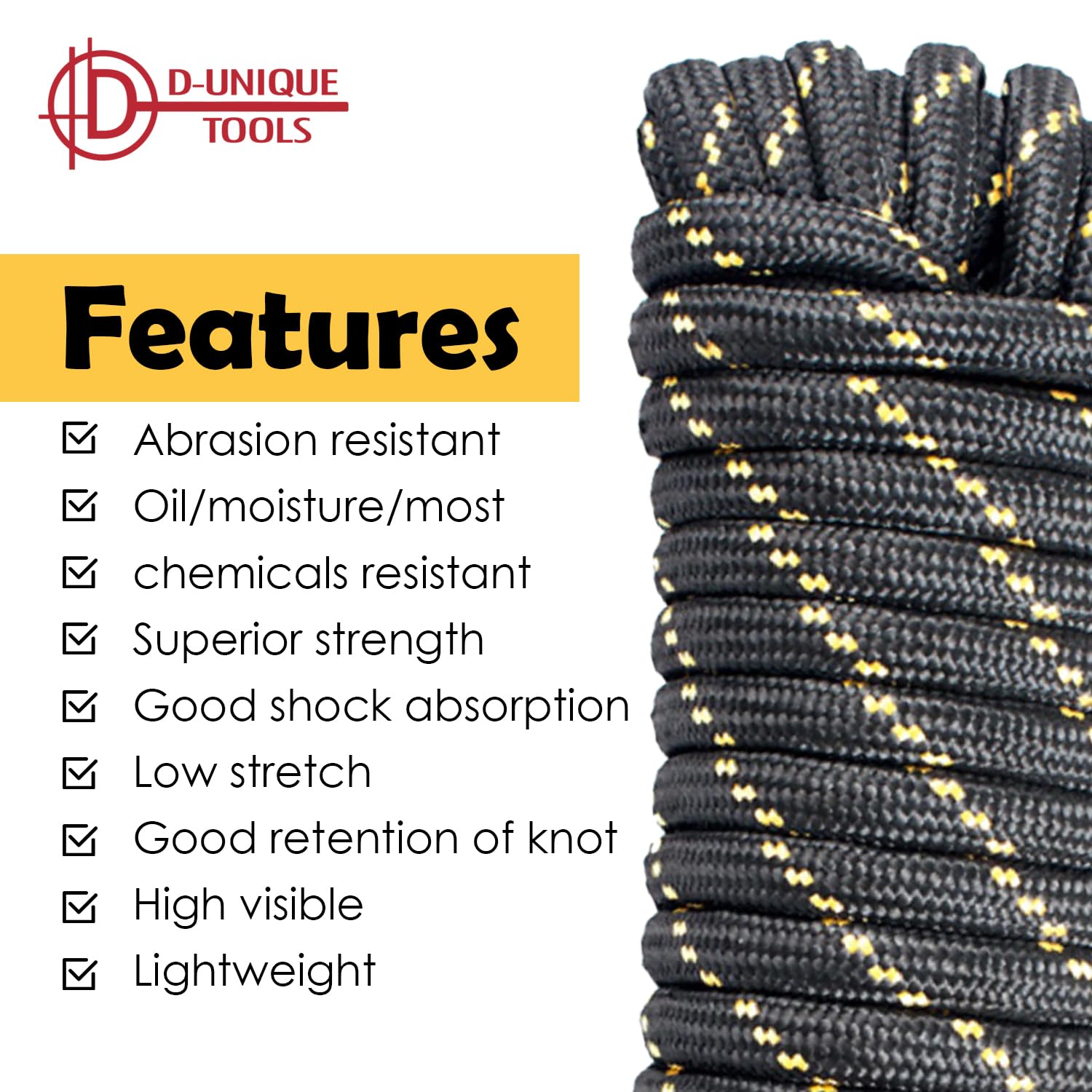 DT-Rope Diamond Braid 50ft pinata hanging shows indoor-outdoor use by D-Unique Tools