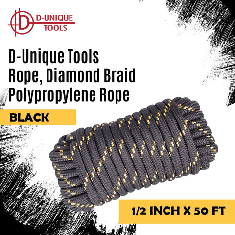 DT-Rope Diamond Braid 50ft strong weave for heavy-duty durability with D-Unique Tools