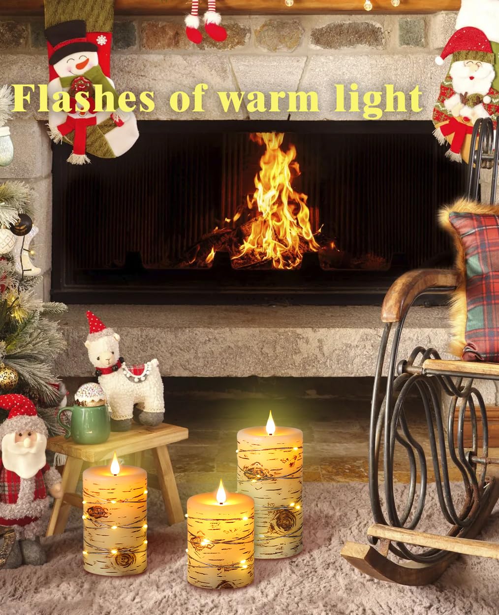 Da by flameless ivory 6in pillar candle with flickering flame for cozy evenings.