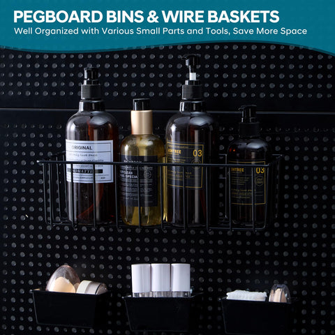 Daanxw paper towel holder on pegboard for quick cleanup.