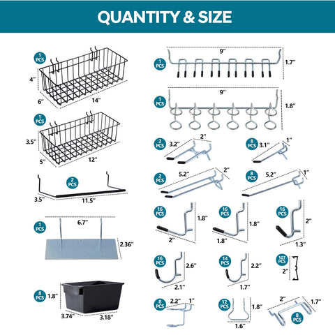 Daanxw pegboard bins provide clear, reachable storage for small parts.