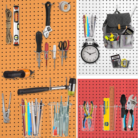 Daanxw pegboard cups small-parts-display supports easy access to components.