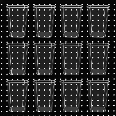Daanxw pegboard cups transparent 12-pack for quick item visibility and tidy storage.