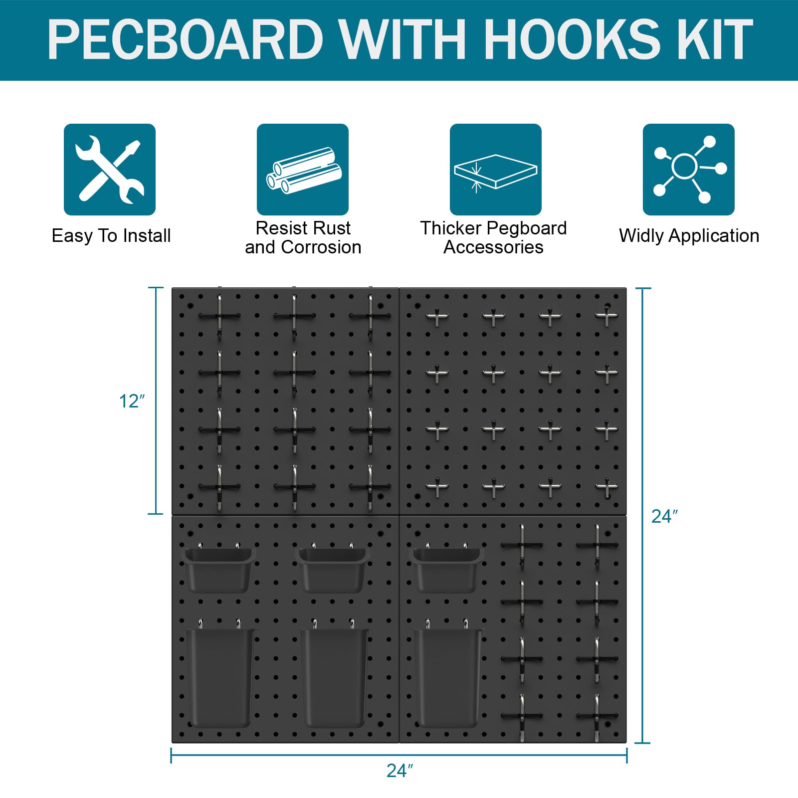 Daanxw pegboard with boxes demonstrating tidy tool organization.