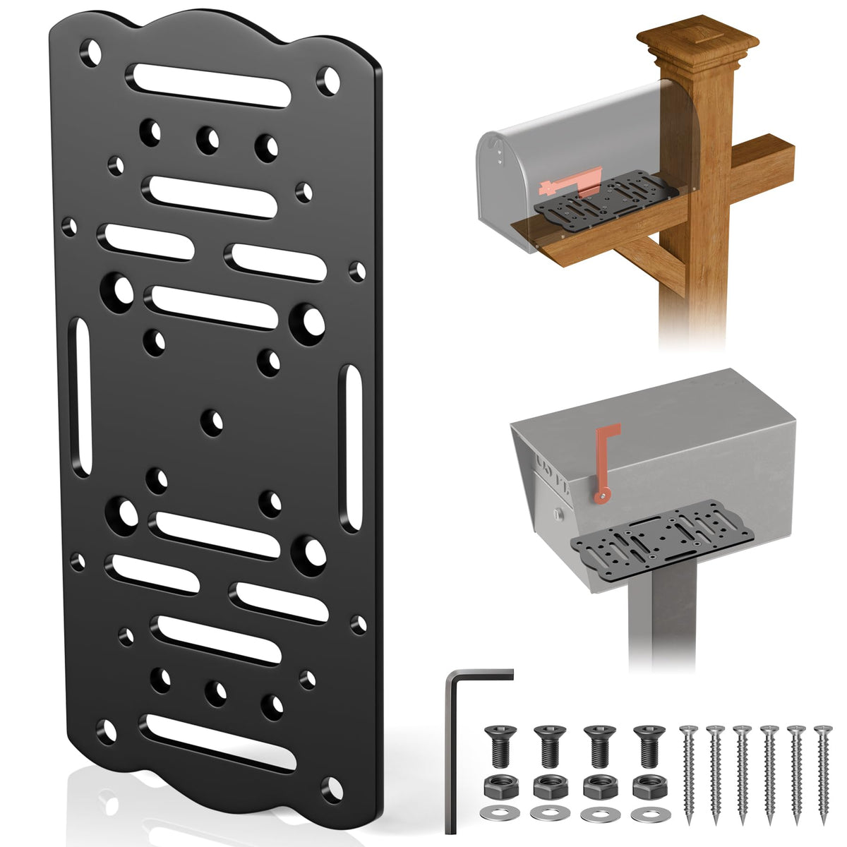 Dabolang mailbox mounting bracket front view for secure, stable installation.