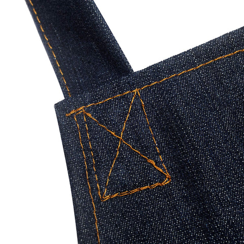 Dadidyc denim jean tool apron pocket detail shows four pockets for tools