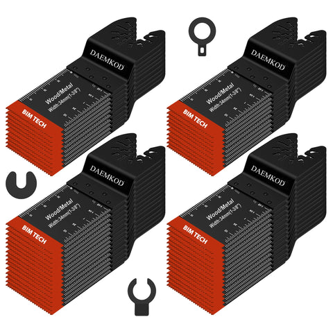 DAEMKOD 50-pack bi-metal blades with durable teeth for metal and wood projects