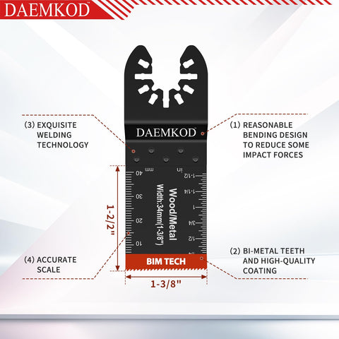 DAEMKOD blade with clear scale markings for precise alignment