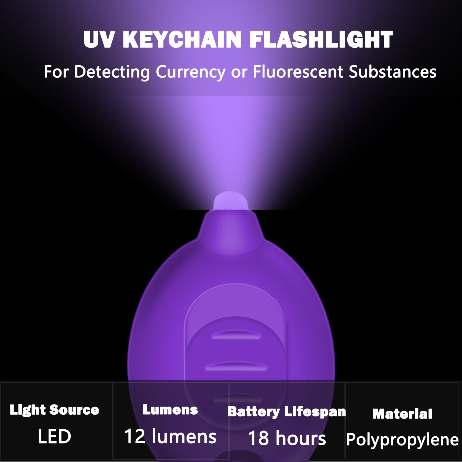Daemson mini UV keychain flashlight compact size for on-the-go brightness