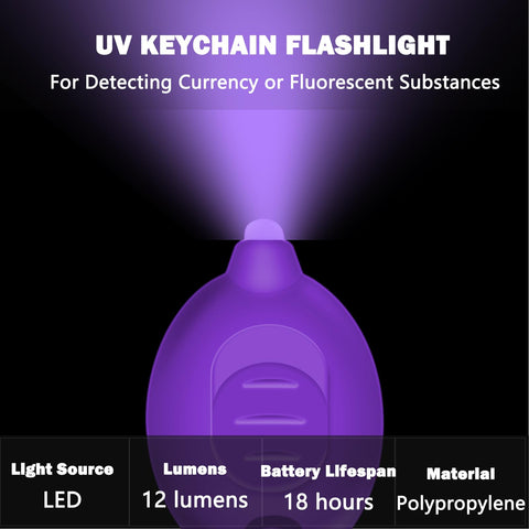 Daemson mini UV keychain flashlight compact size for on-the-go brightness