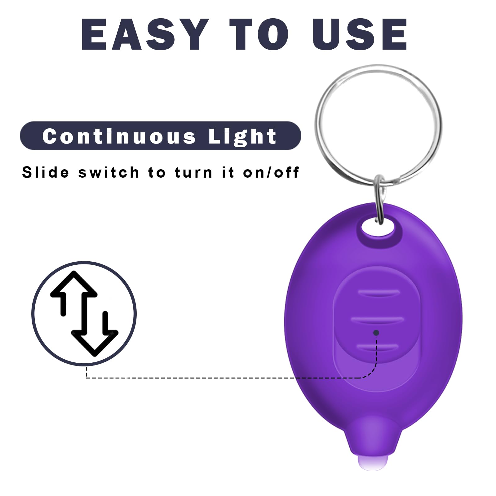 Daemson mini UV keychain flashlight slide switch for instant UV illumination