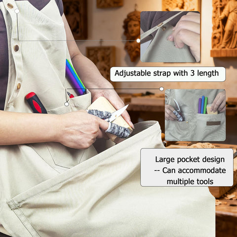 DAFENCHI apron with adjustable straps offers a comfortable universal fit