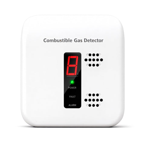 Daffypop gas detector front view with LED display for quick safety awareness