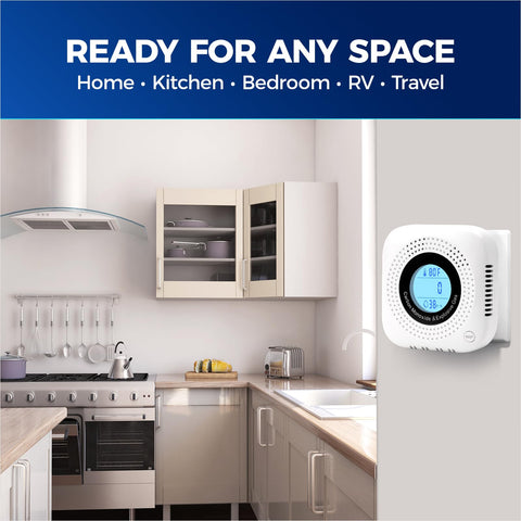 Daffypop detector in kitchen scene emphasizes cooking gas alerts