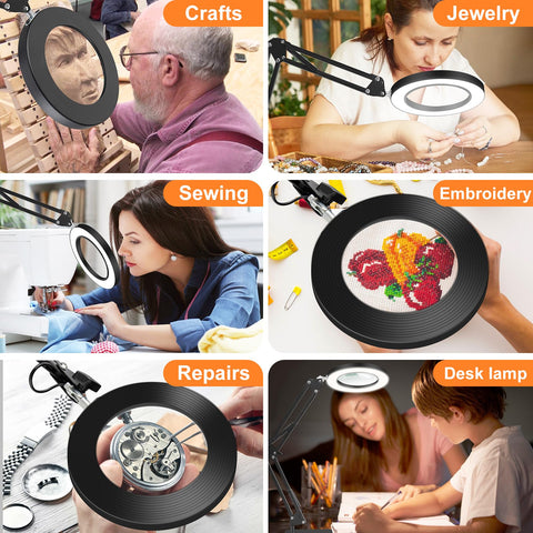 Dagirt eye-friendly magnifier with soft light reduces glare during detailed tasks.
