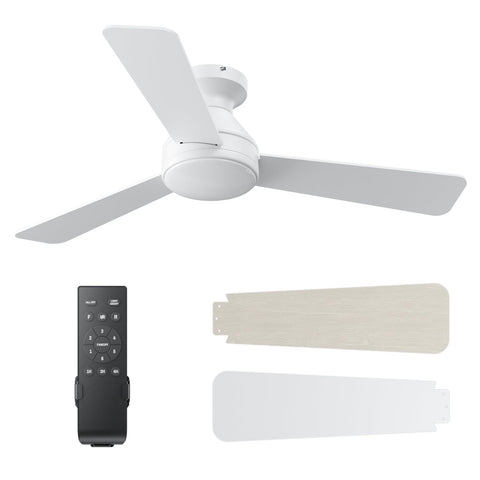 DAHUICFL 42-inch ceiling fan with light and remote, front view for quiet cooling