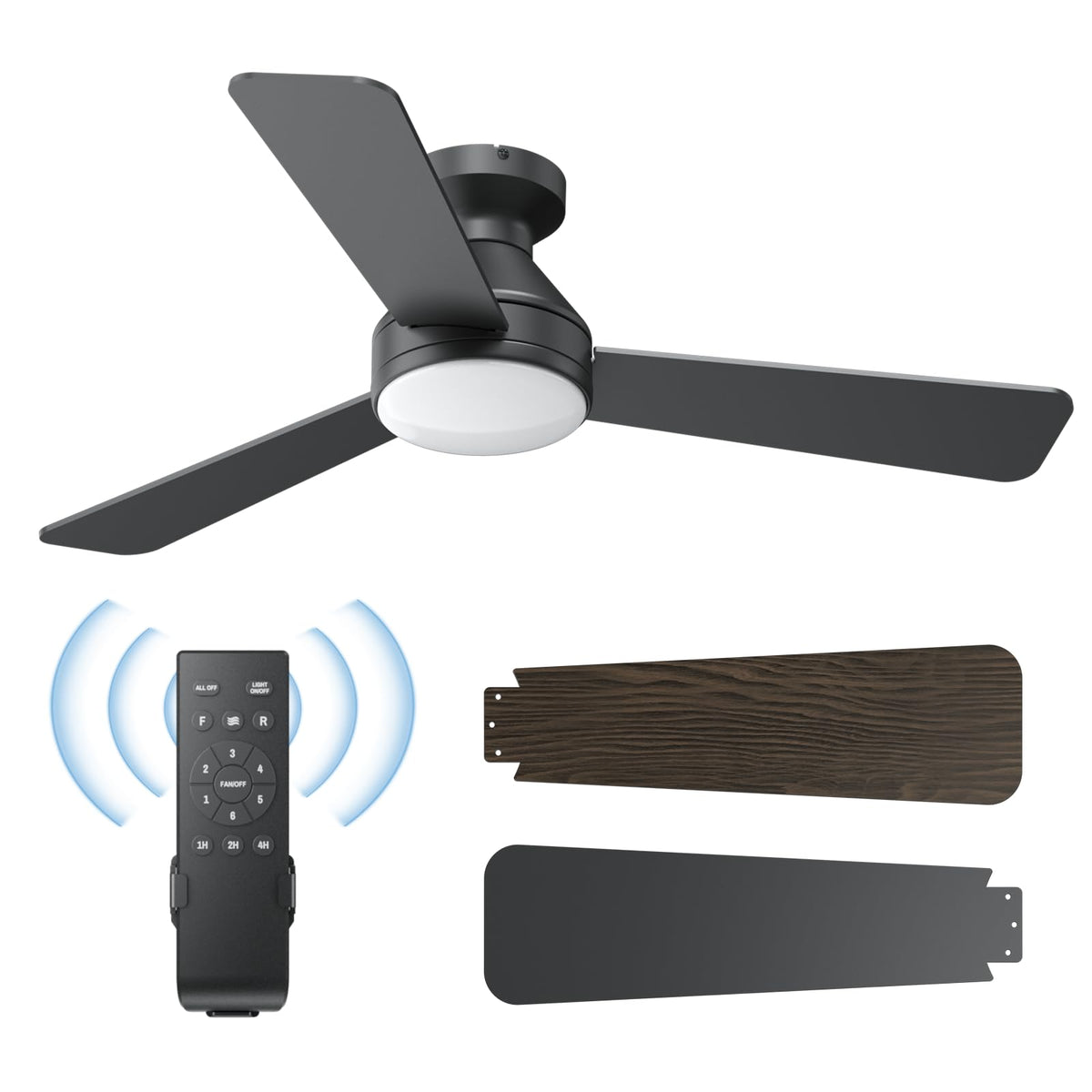DAHUICFL 42-inch ceiling fan with light and remote for effortless living room comfort