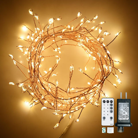 Dailyart Fairy Lights 200 LED copper wire for flexible indoor decor and warm ambient glow.