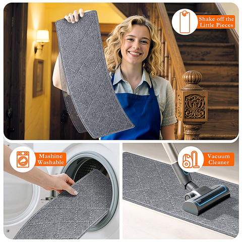 DailyCuddles 8x30 inch treads fit most staircases with neutral grey decor.