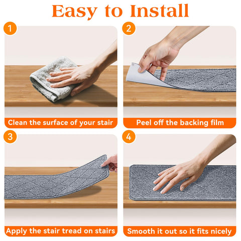 Anti-slip treads reduce noise and protect stairs in busy homes.