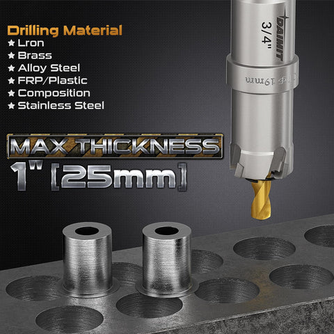 DAIMIT 19Pcs TCT Hole Saw Kit 51mm cut supports fiberglass and FRP projects.