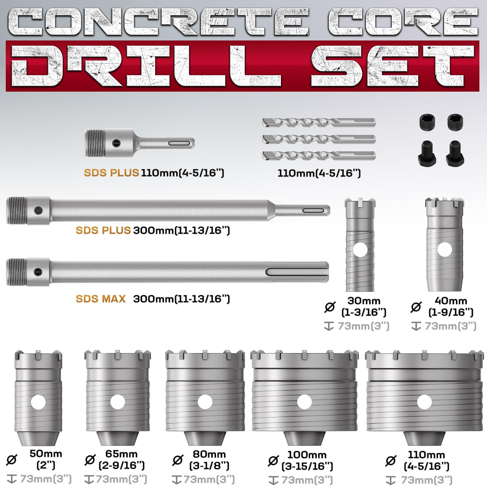 DAIMIT hole saw kit 40mm enables precise cuts in brick and cement