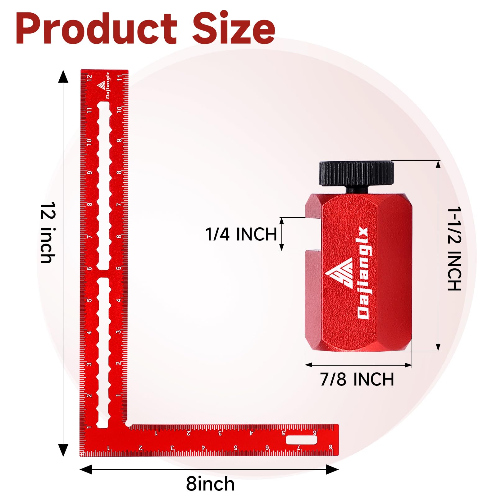 Dajianglx stair gauge with holder enables quick stair layouts.