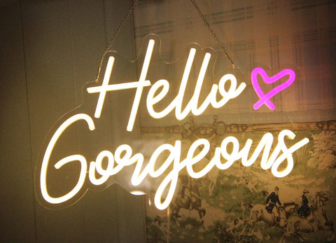 DAKABUKA Hello Gorgeous neon sign with dimmable brightness for ambience
