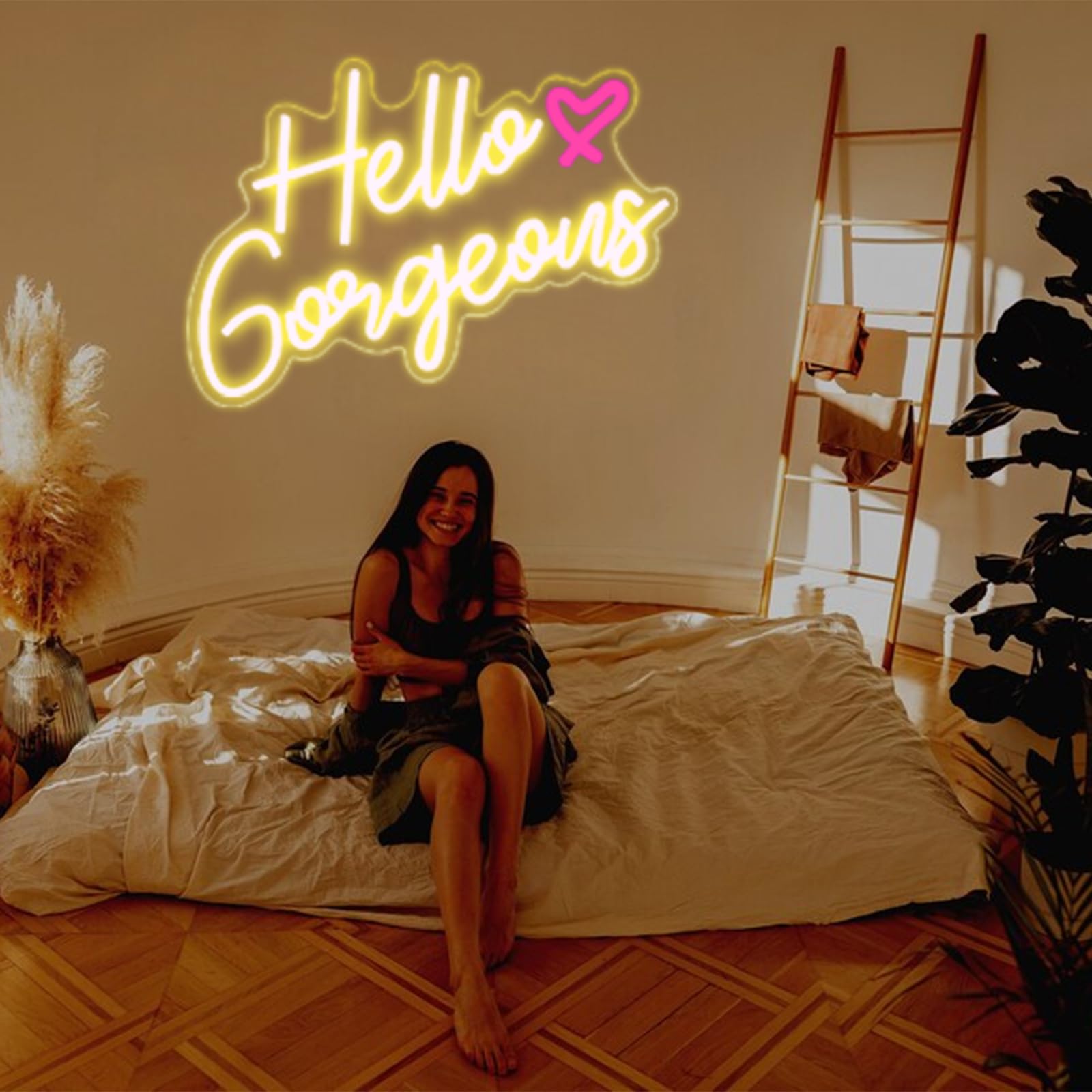 DAKABUKA Hello Gorgeous neon sign on table for tabletop accents